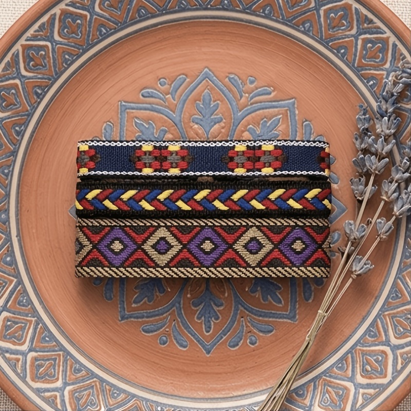 3pcs Handcrafted Bohemian Woven Friendship Bracelet Set